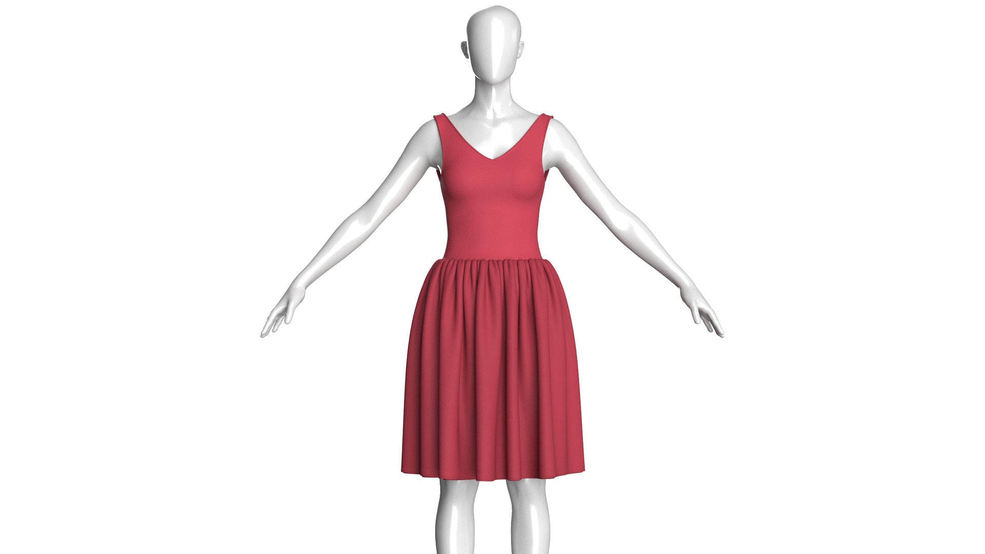 Media 1 for listing Girls Sleeveless V-Neck Mini Dress | High Poly