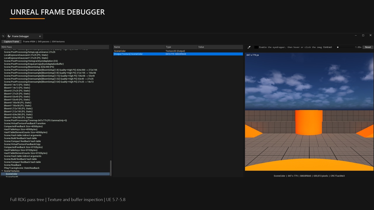 Media 1 for listing Unreal Frame Debugger