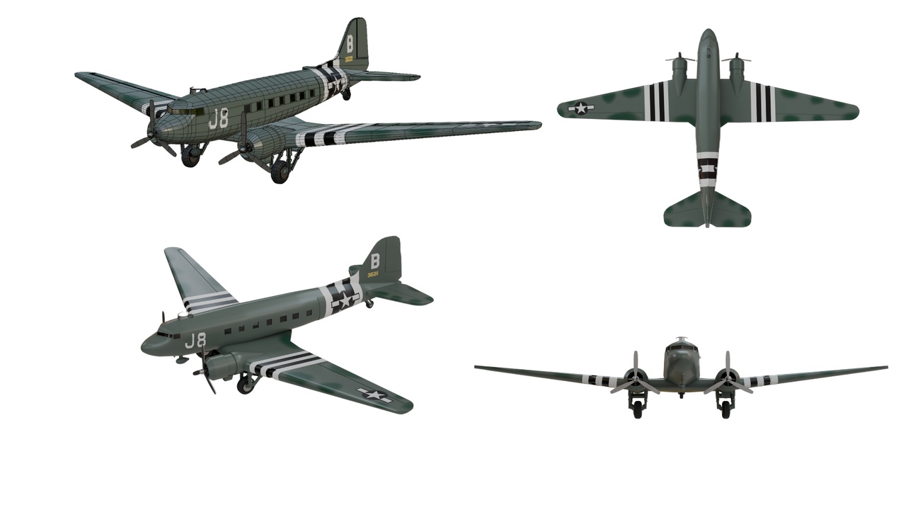Media 1 for listing Douglas C47 Skytrain WWII Military Transport Aircraft