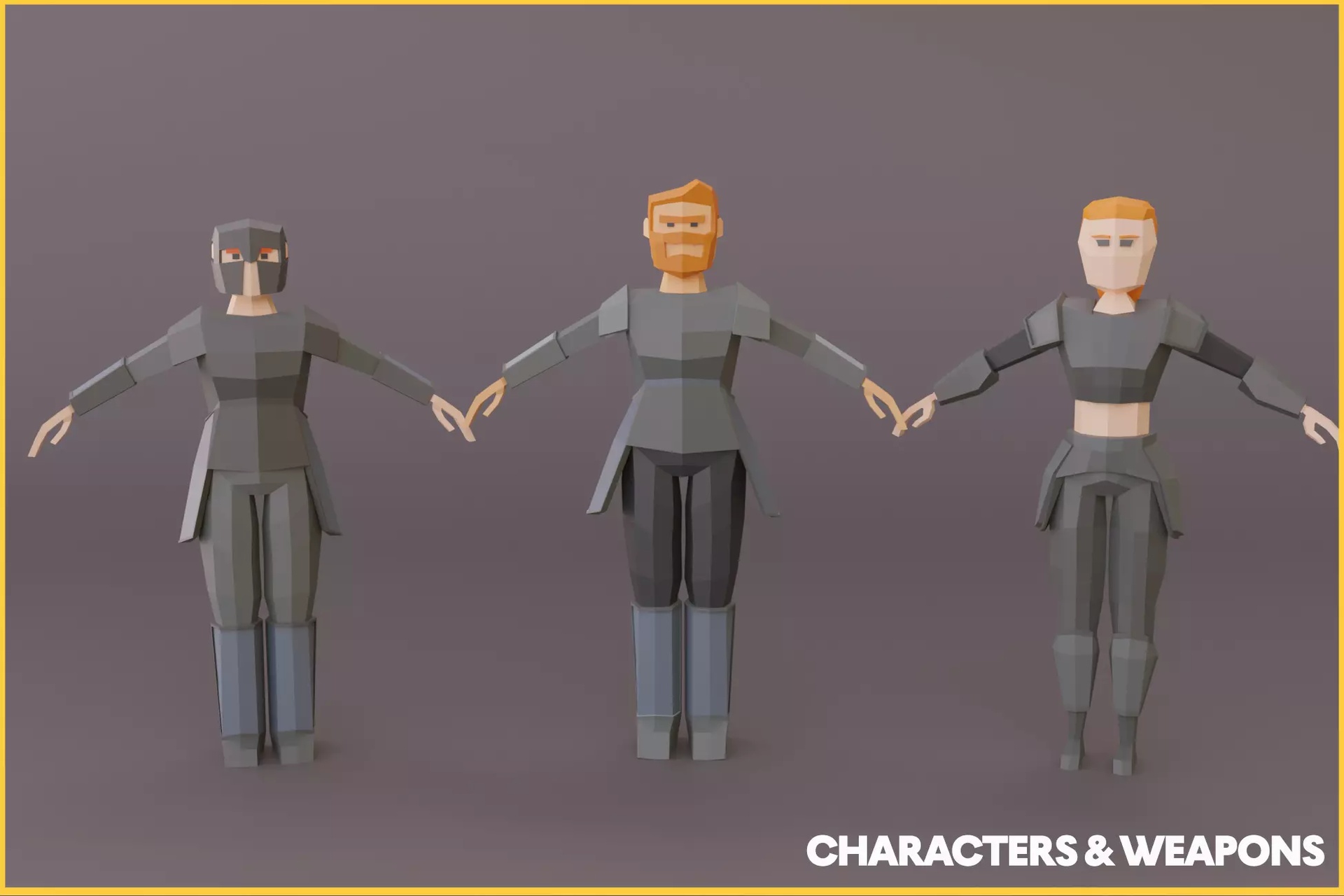 Media 1 for listing LOWPOLY Fantasy Characters & Weapon