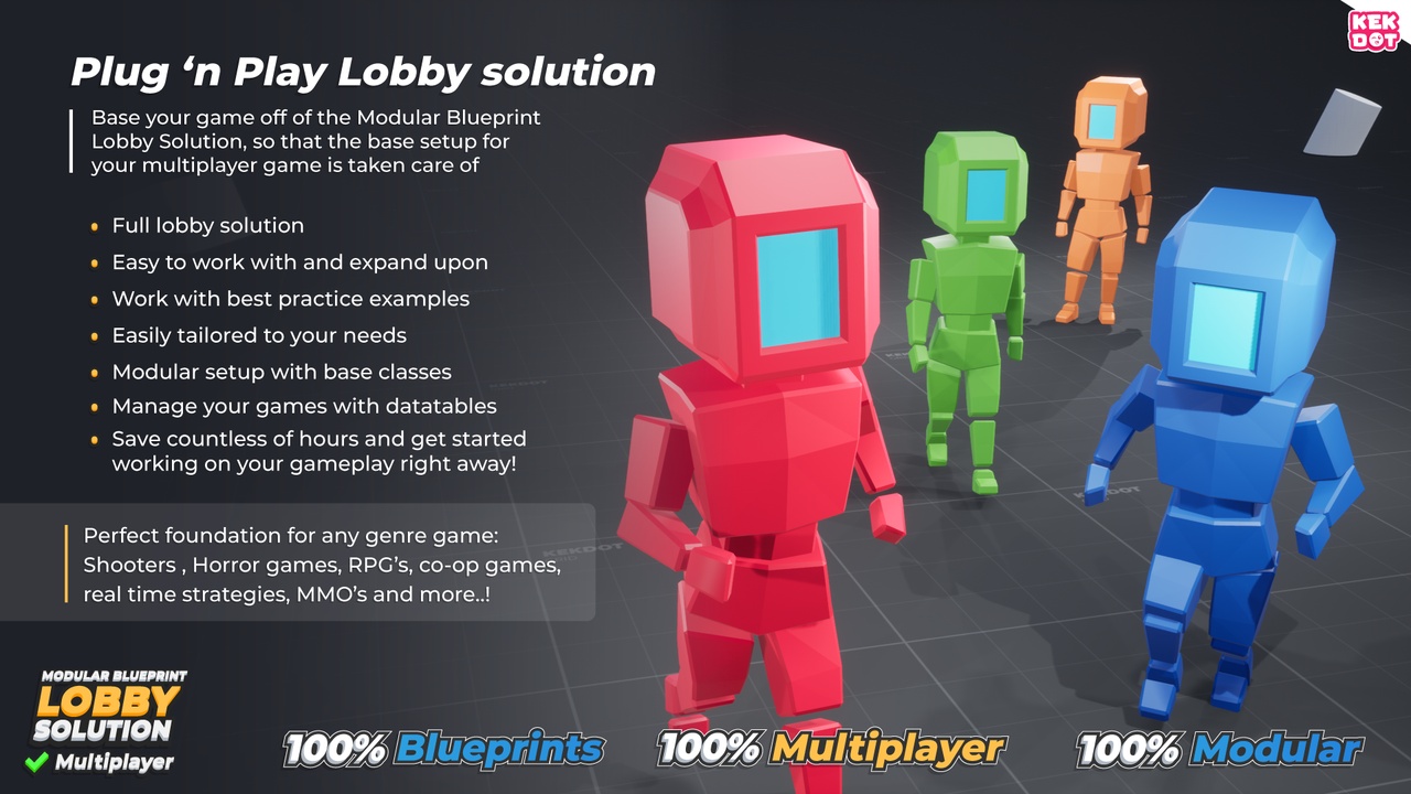 Media 1 for listing Multiplayer Blueprint Lobby Solution - Template - By Kekdot