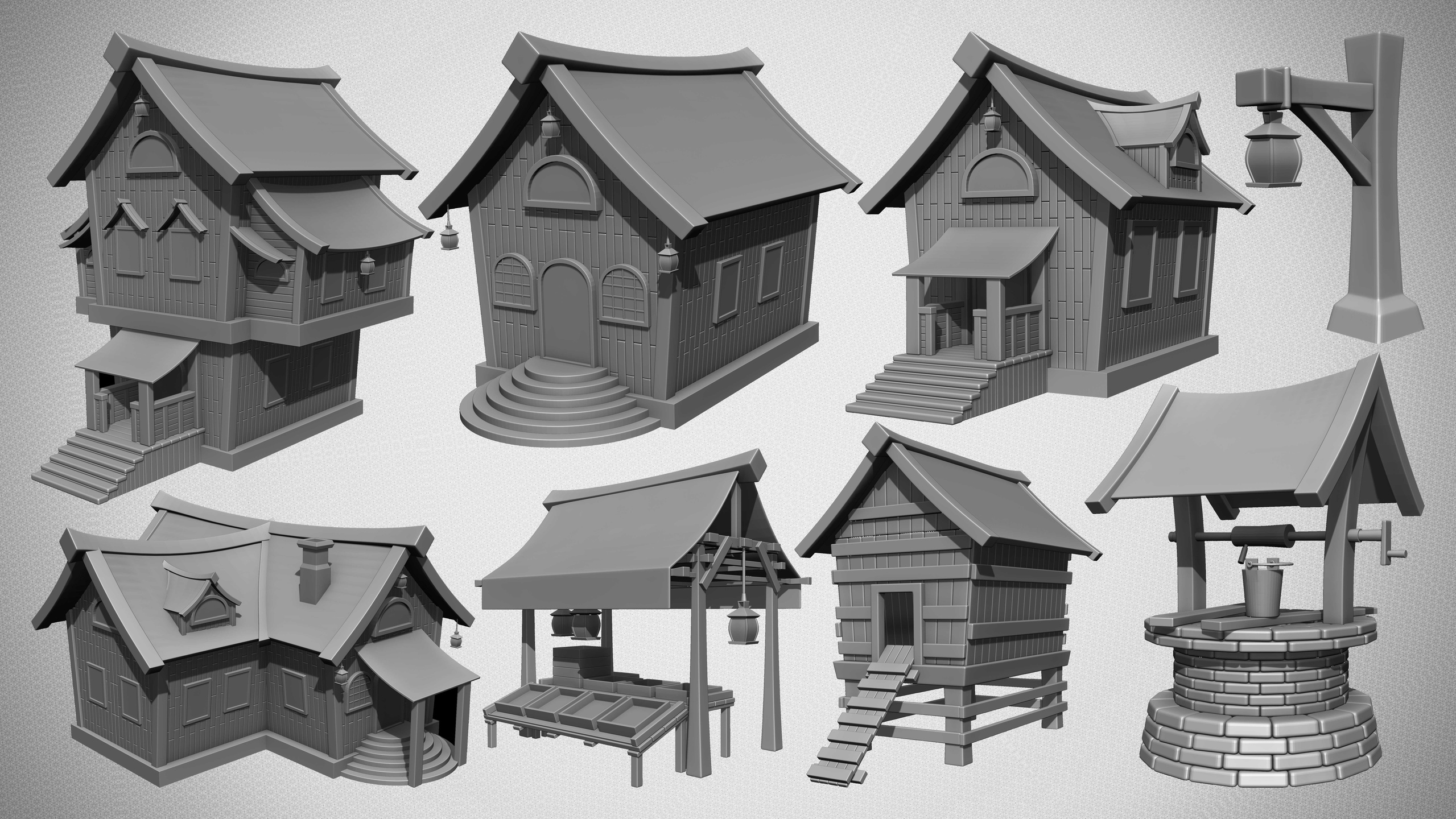 Media 1 for listing 20 Medieval Village Props Volume 01