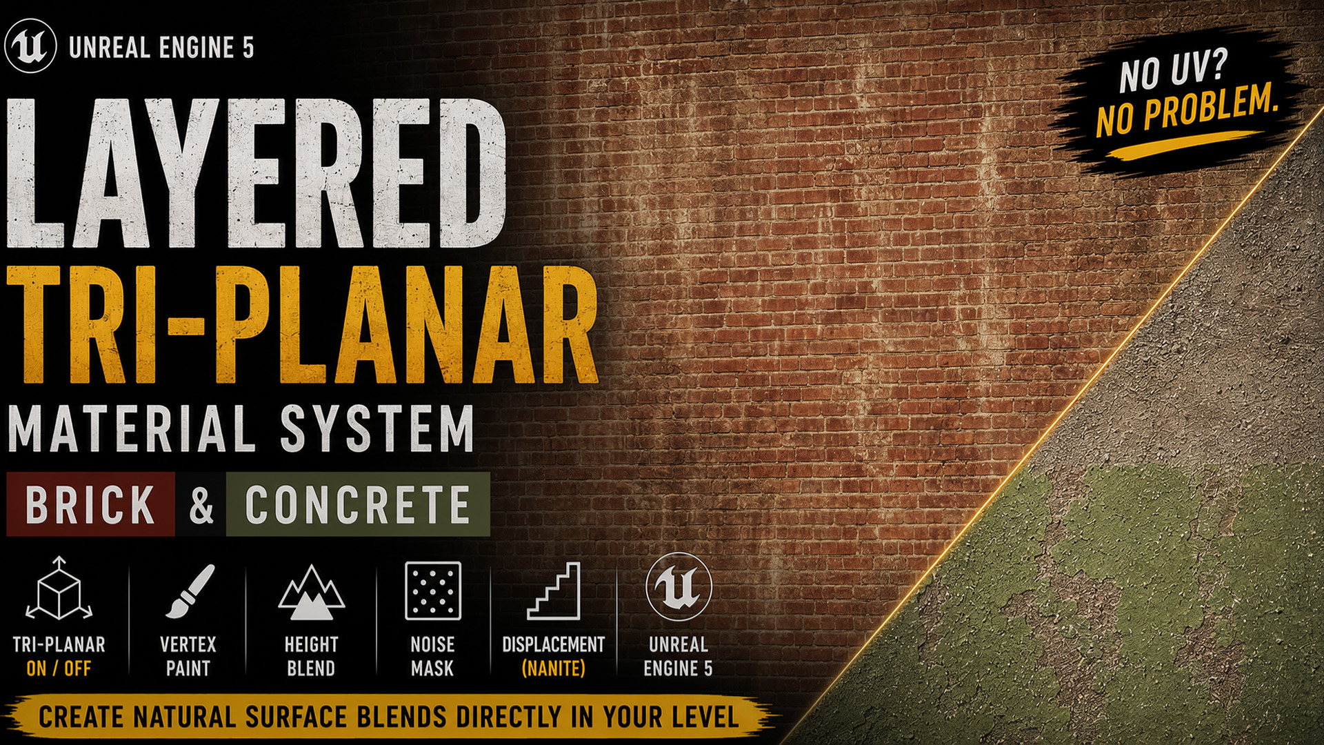 Layered Tri-Planar Brick & Concrete Material System | Fab