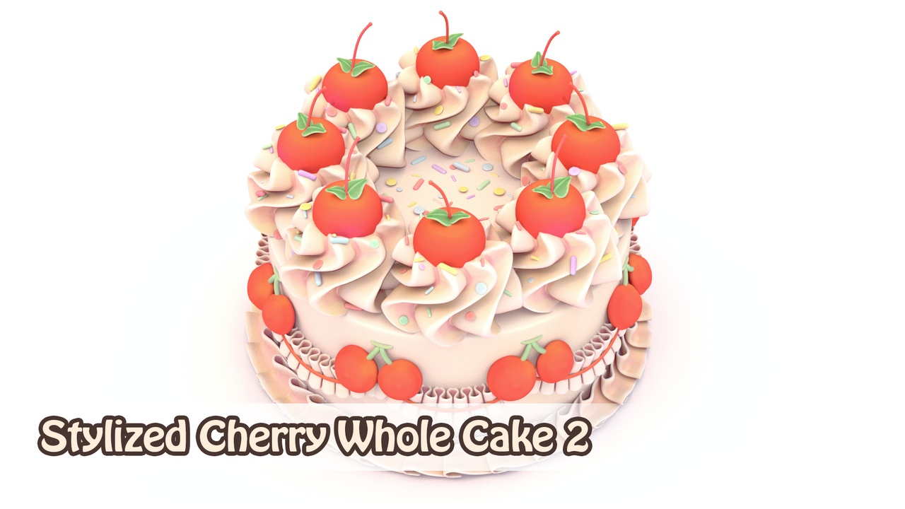 Media 1 for listing Stylized Cherry Whole Cake