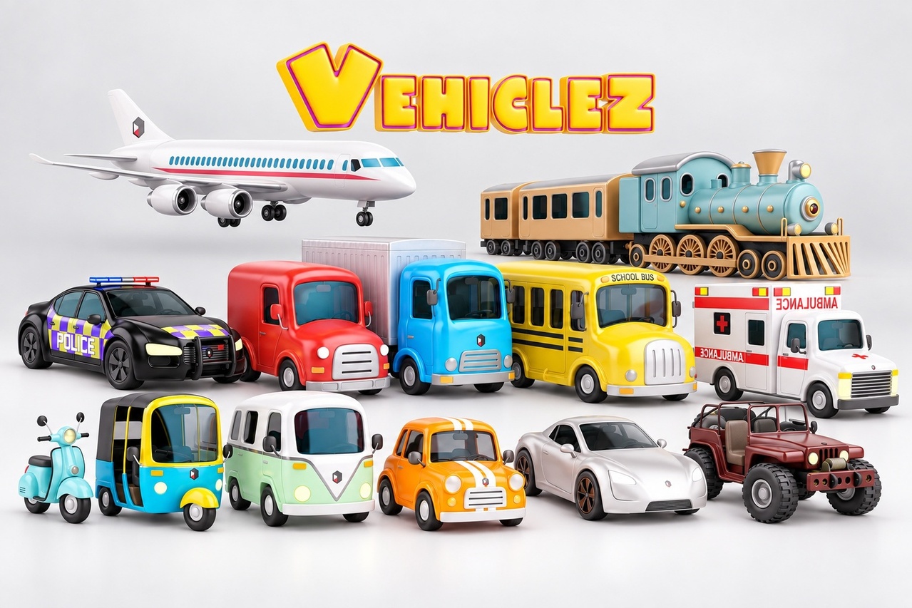 Media 1 for listing Vehiclez - 21 Rigged Stylized Cartoon Vehicles