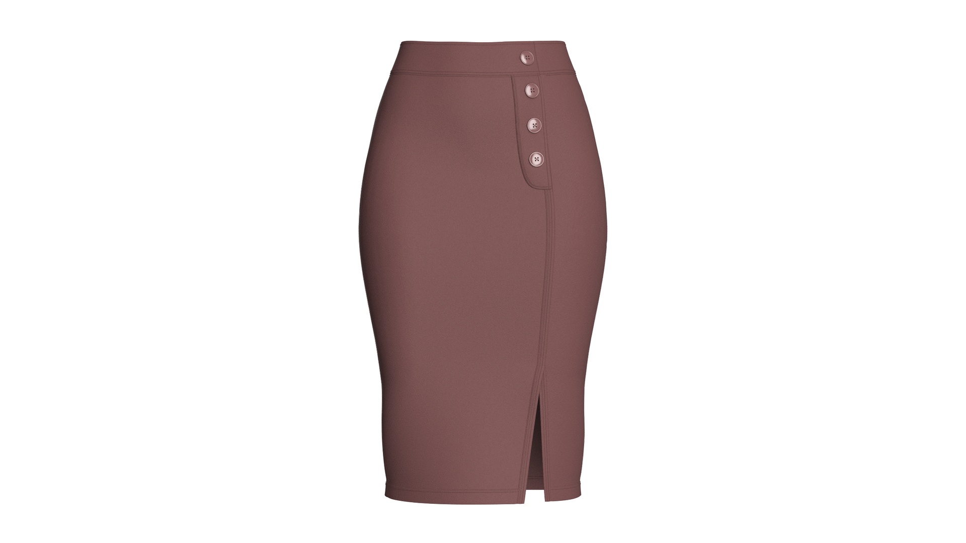 Media 1 for listing Girls High - Waisted Side Button Pencil Skirt | High Poly
