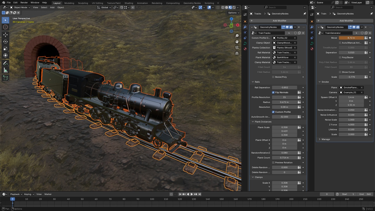 Media 1 for listing Blender 3DT Train & Rail Generator