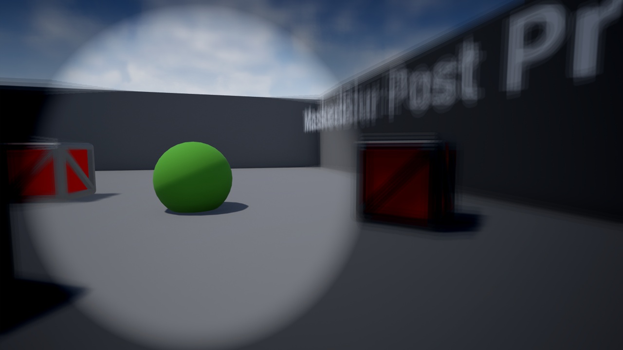 Media 1 for listing Masked Blur - Post process material with shadowed distortion