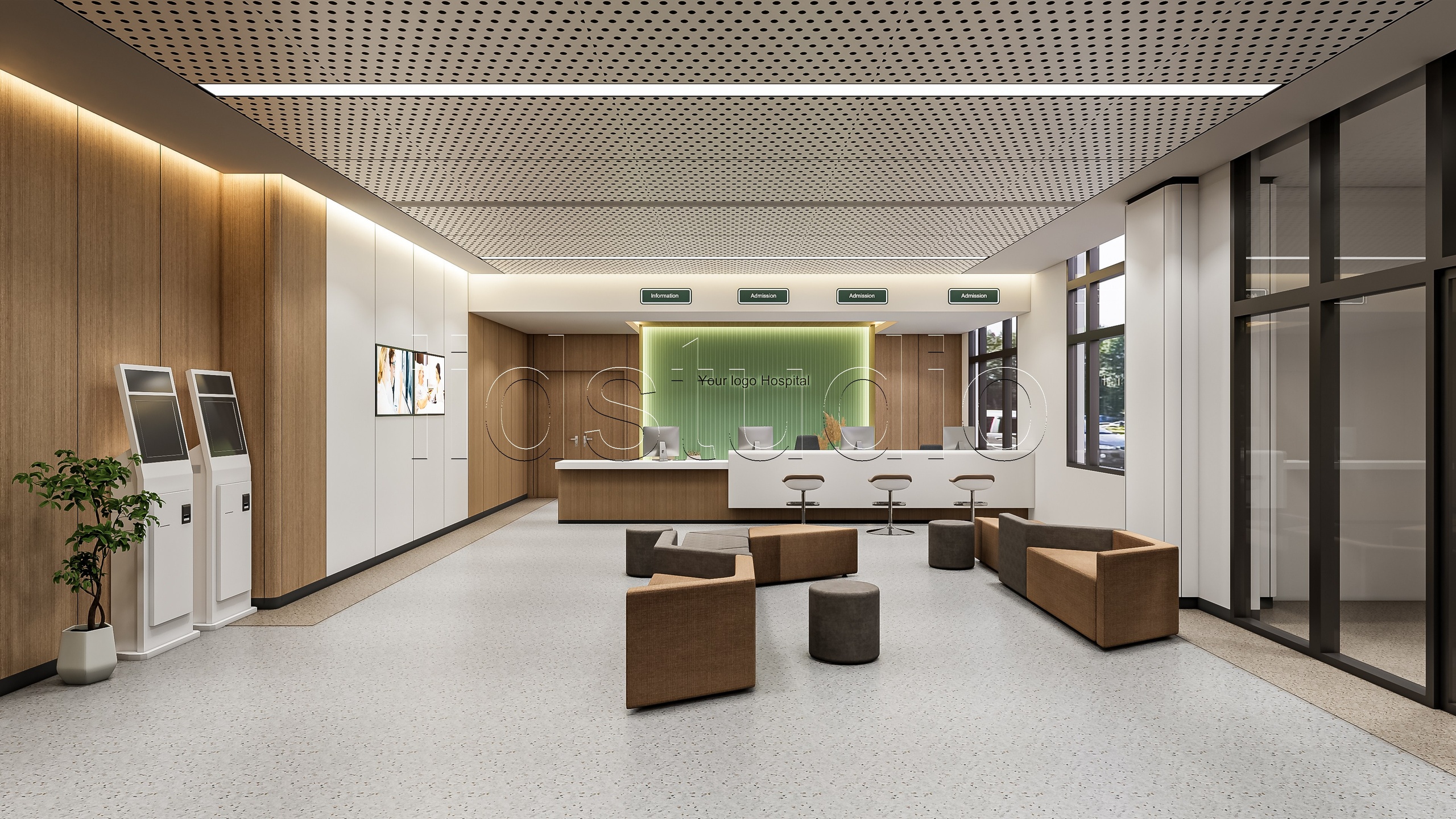 Media 1 for listing Modern Hospital lobby Interior Scene 10