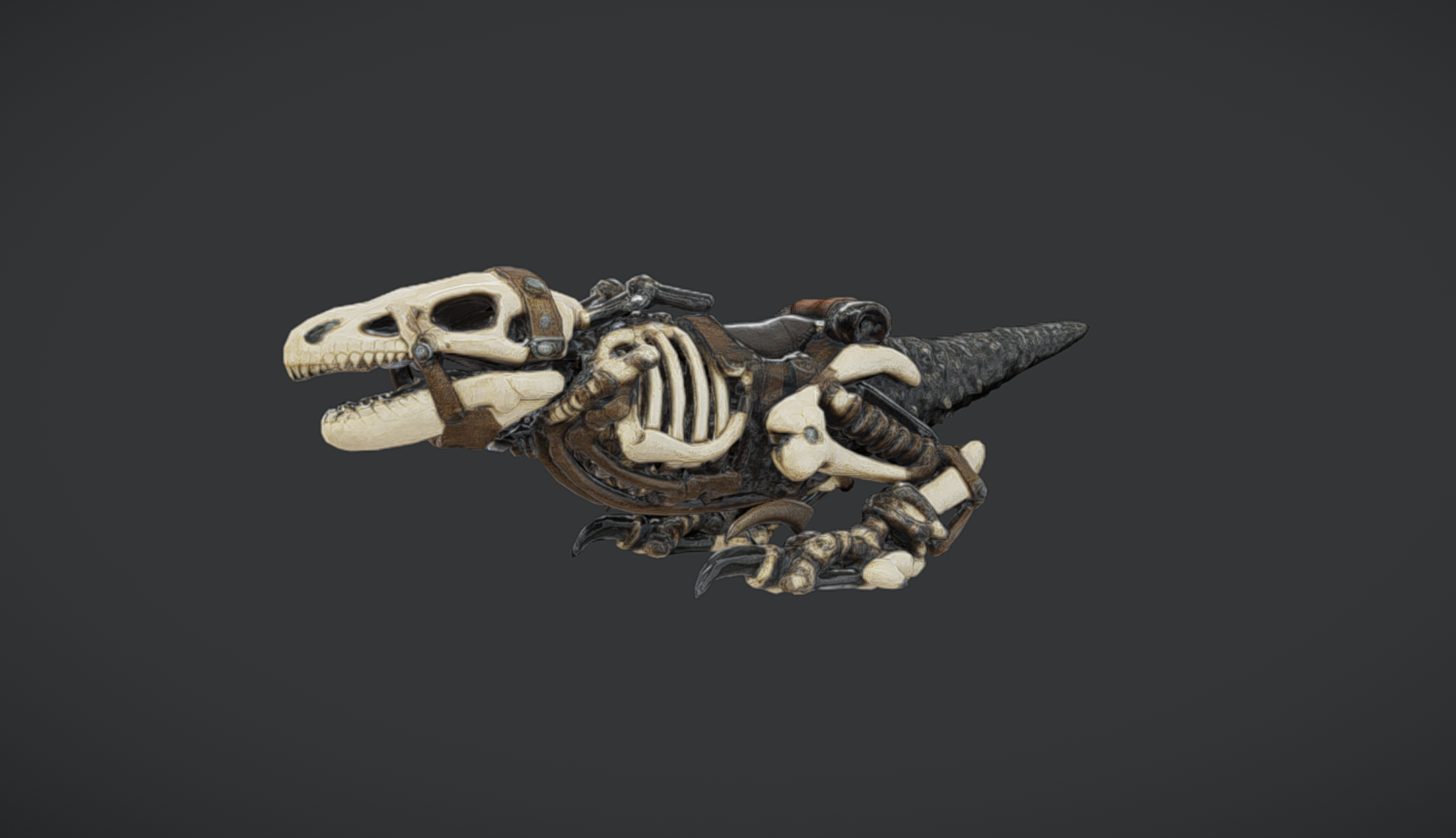Bone Raptor Base Skeletal Raptor Mount - Undead Dinosaur Steed | Fab