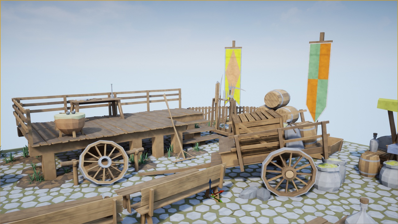 Media 1 for listing Medieval Market low poly models set