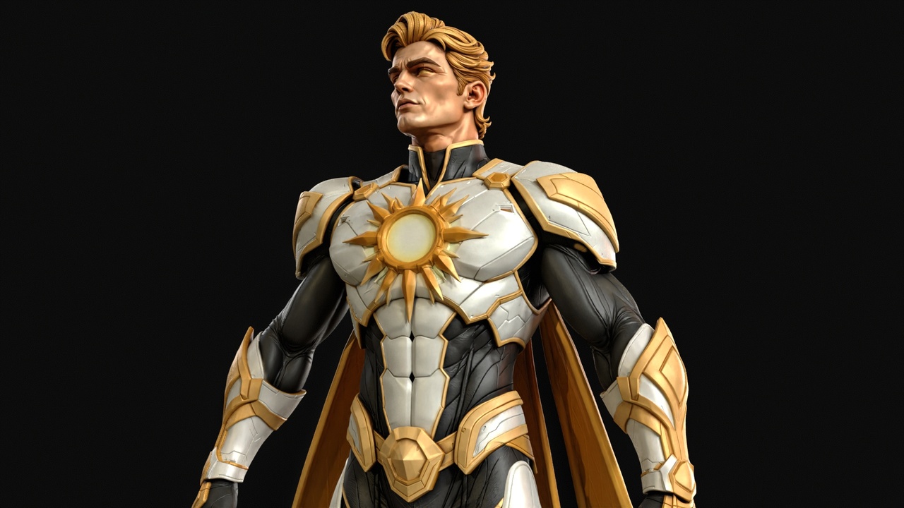 Media 1 for listing Solar Knight Hero 3D Print Ready Figurine