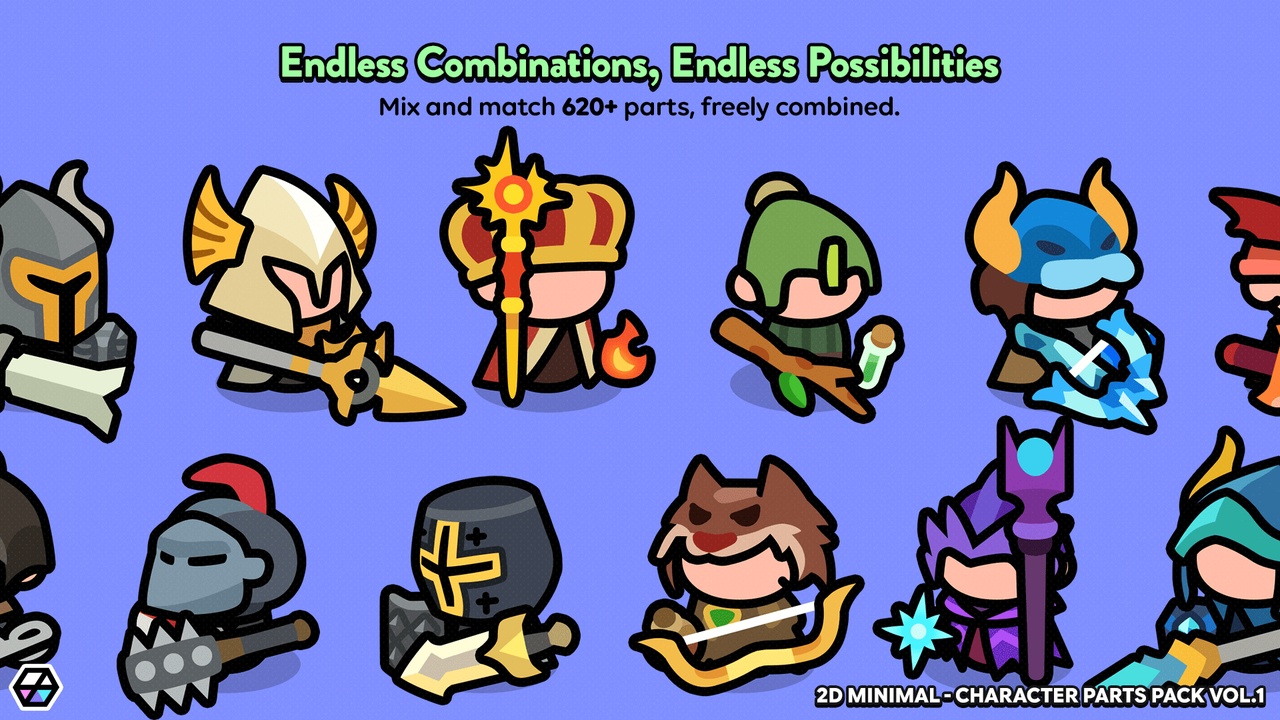 Media 1 for listing 2D Minimal - Character Parts Pack Vol.1 [Expansion]