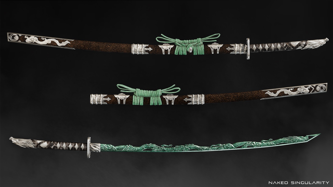 Media 1 for listing Red Loong Katana - Japanese Fantasy swords