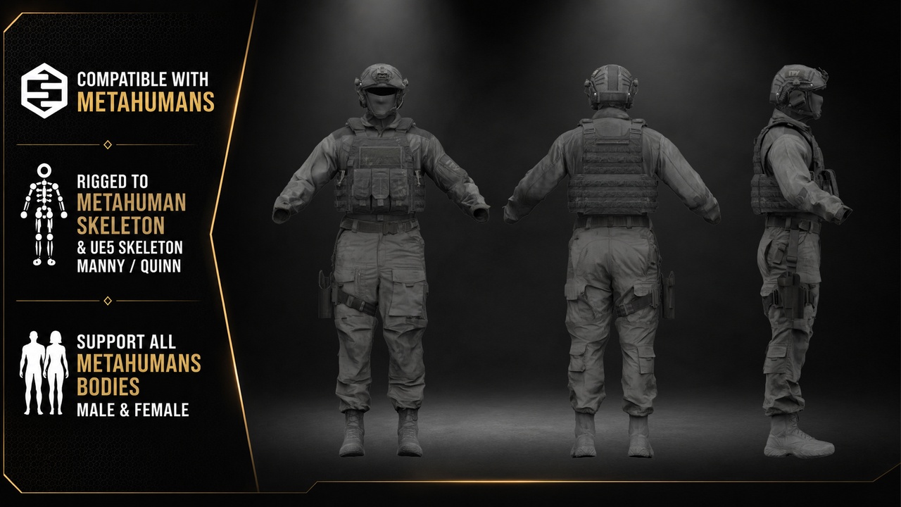 Media 1 for listing Blackout Tactical Operator – MetaHuman UE5