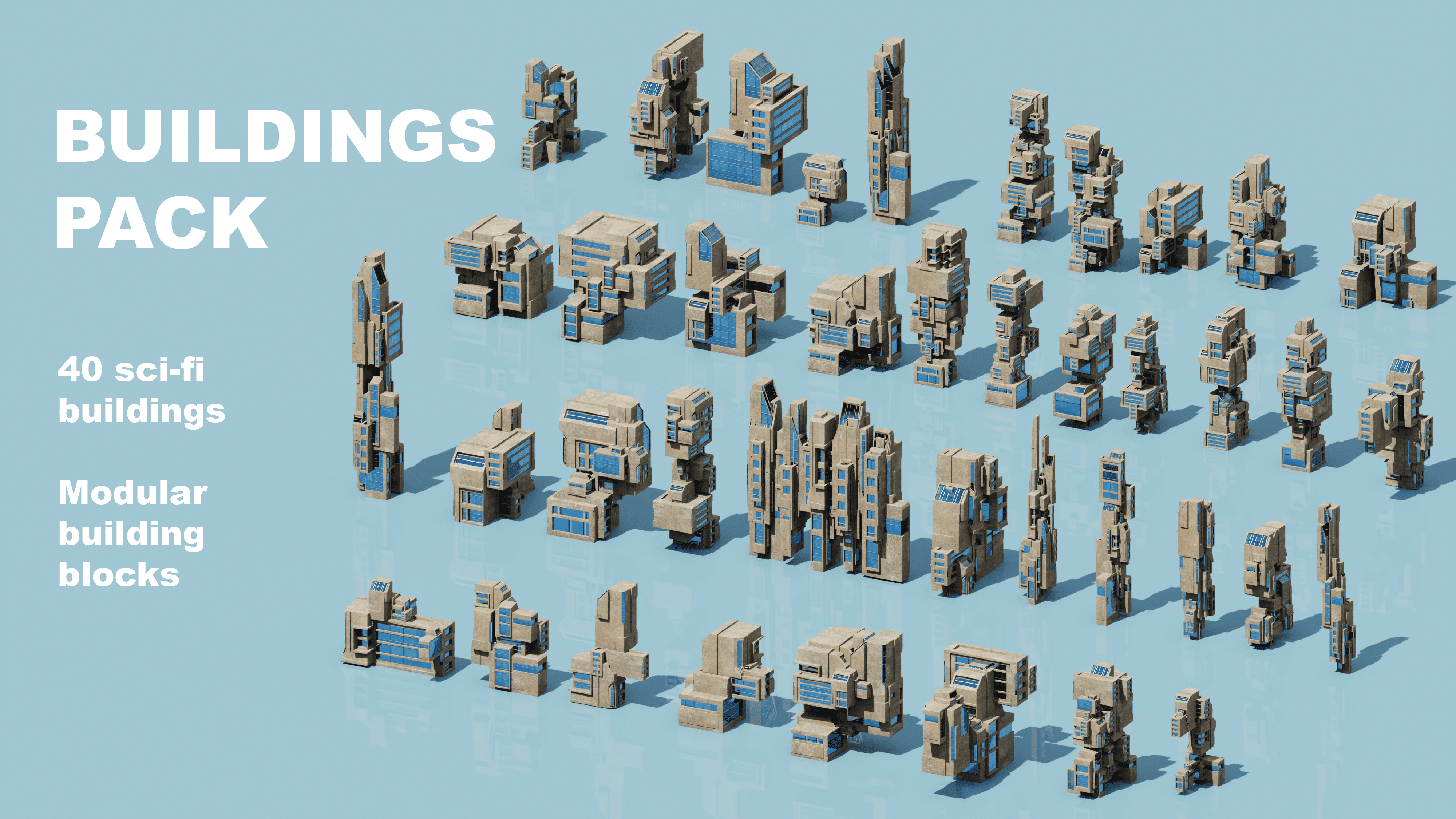 Sci-Fi Buildings Pack | Fab