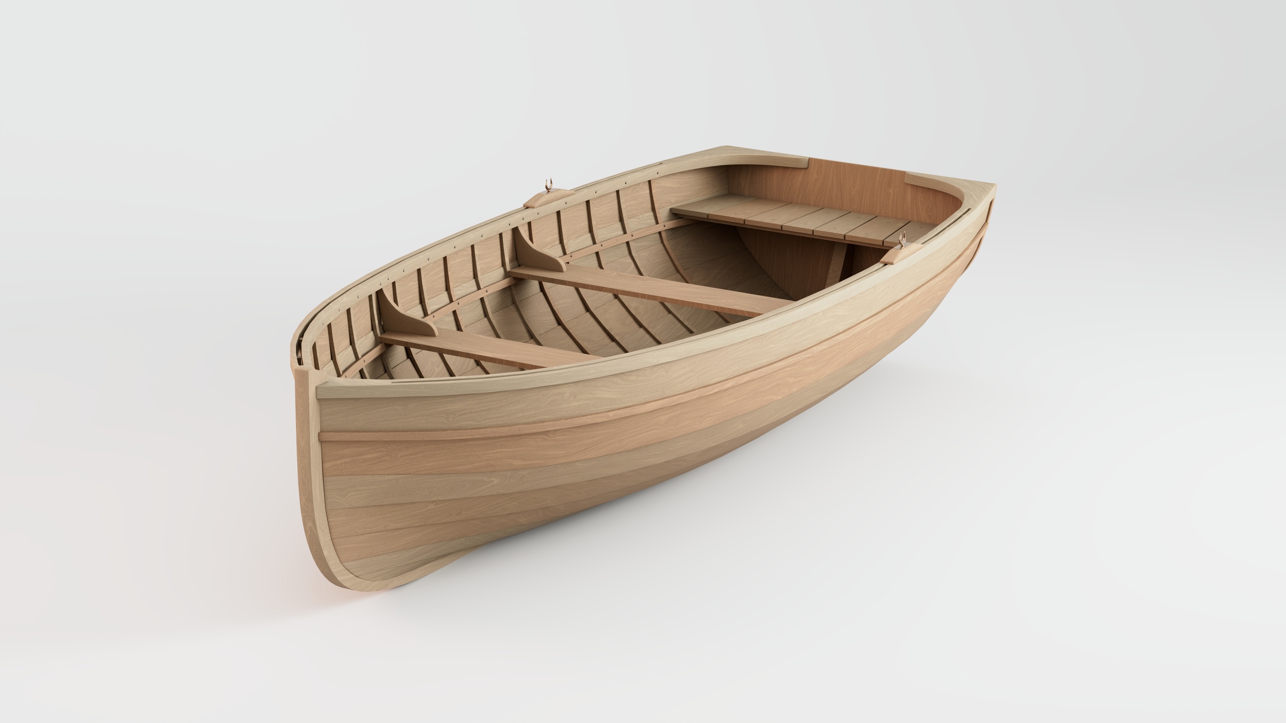 Media 1 for listing Unpainted and Unvarnished Wooden Rowboat with Separated Parts