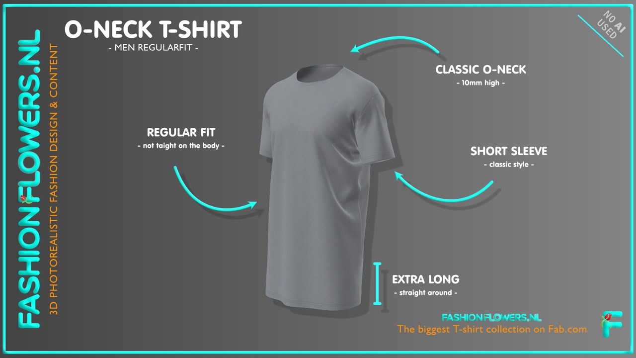 Media 1 for listing Gray Colour Extra Long Classic T-shirt | Round Neck | Short Sleeves Tshirt