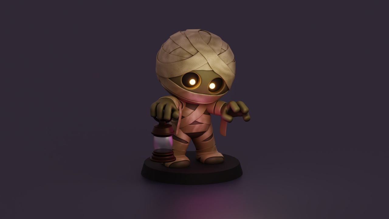 Media 1 for listing Cute Stylized Cartoon Mummy- Chibi Inspired