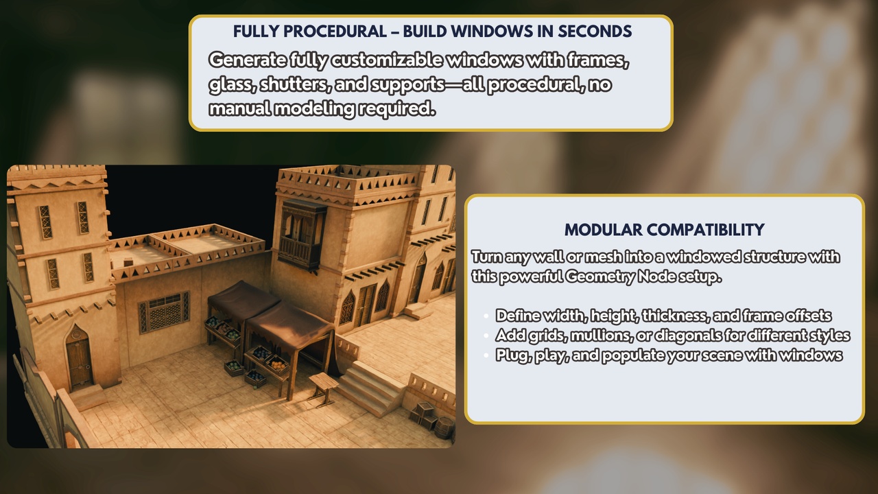 Media 1 for listing 3DT Procedural Window Generator Geometry Node