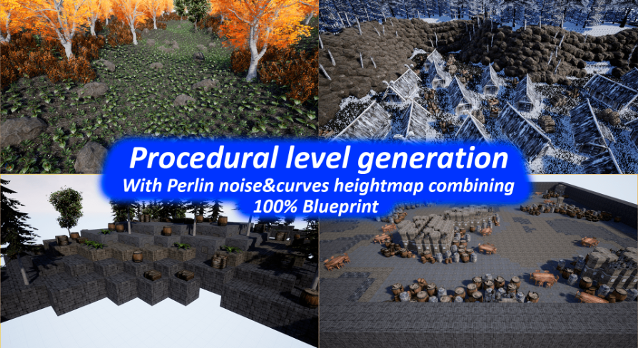Procedural Level Generator from Perlin Noise and Curve Heightmap | Fab