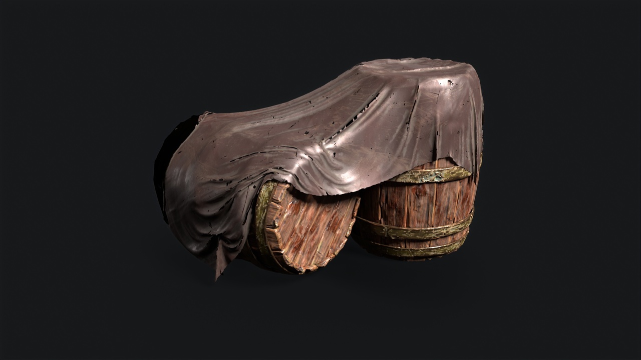 Media 1 for listing Wooden Barrel – High-Quality Game Prop for Medieval & Industrial Scenes