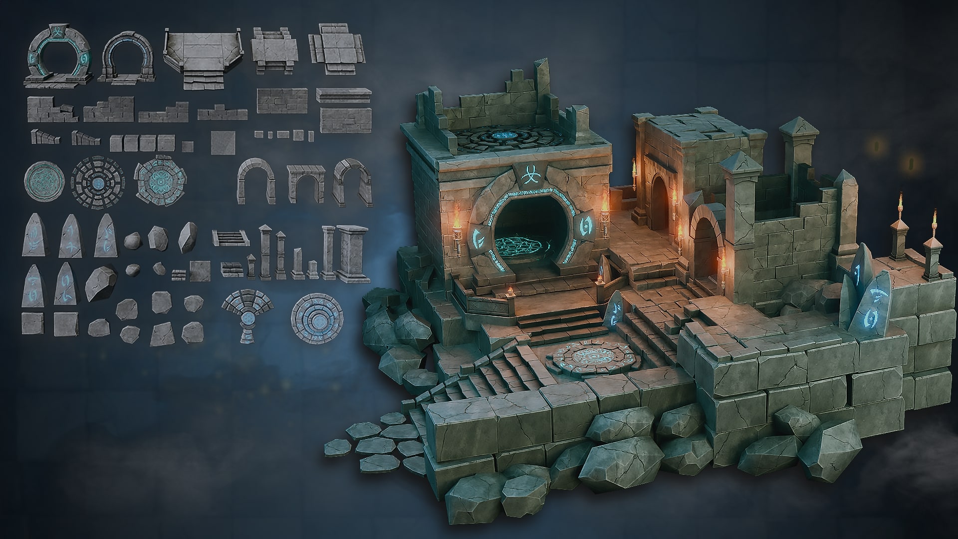 Ue5 Modular Texture Blender, Unity & UE5 Stylized Stone Ruin Modular Asset Pack | Fab