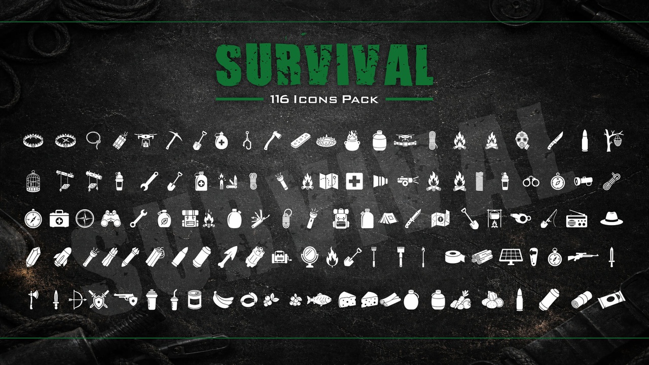 Survival Icons Pack Vol. 2 제품 등록을 위한 미디어 1개