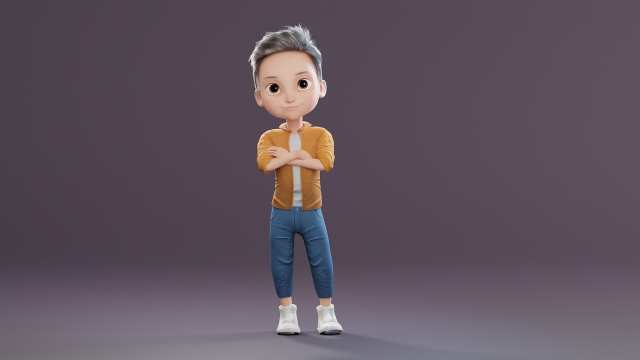 商品 Pixar-Style Kid Boy Character Rigged 的媒体 1