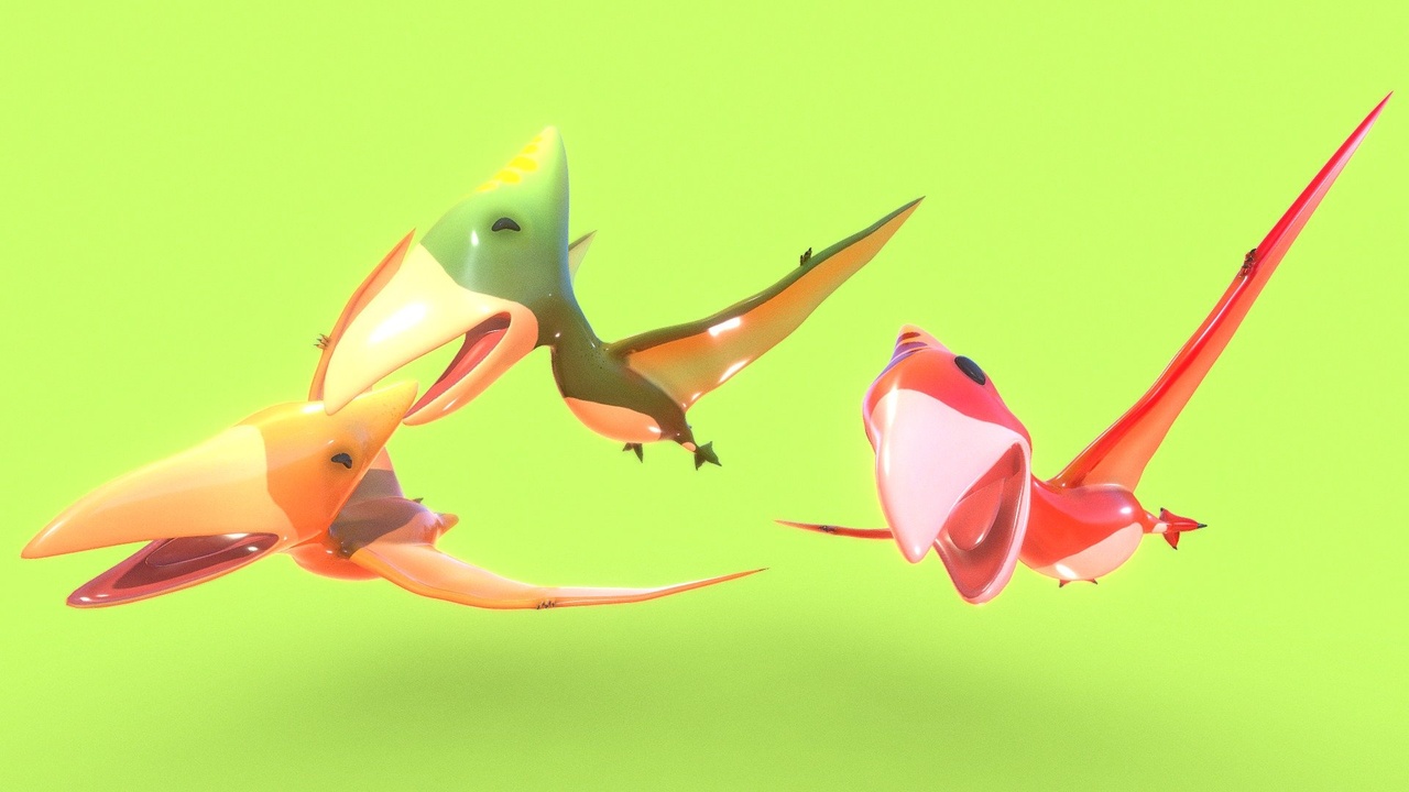 Media 1 for listing 3D Cartoon Dinosaur Pteranodon