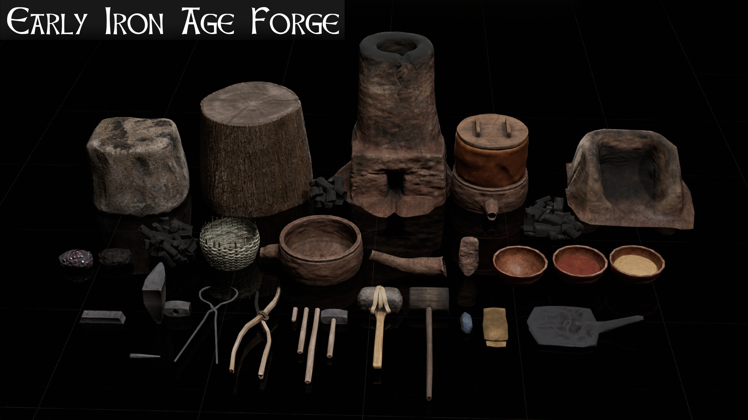 Media 1 for listing Ancient Blacksmith Forge – Early Iron Age Assets