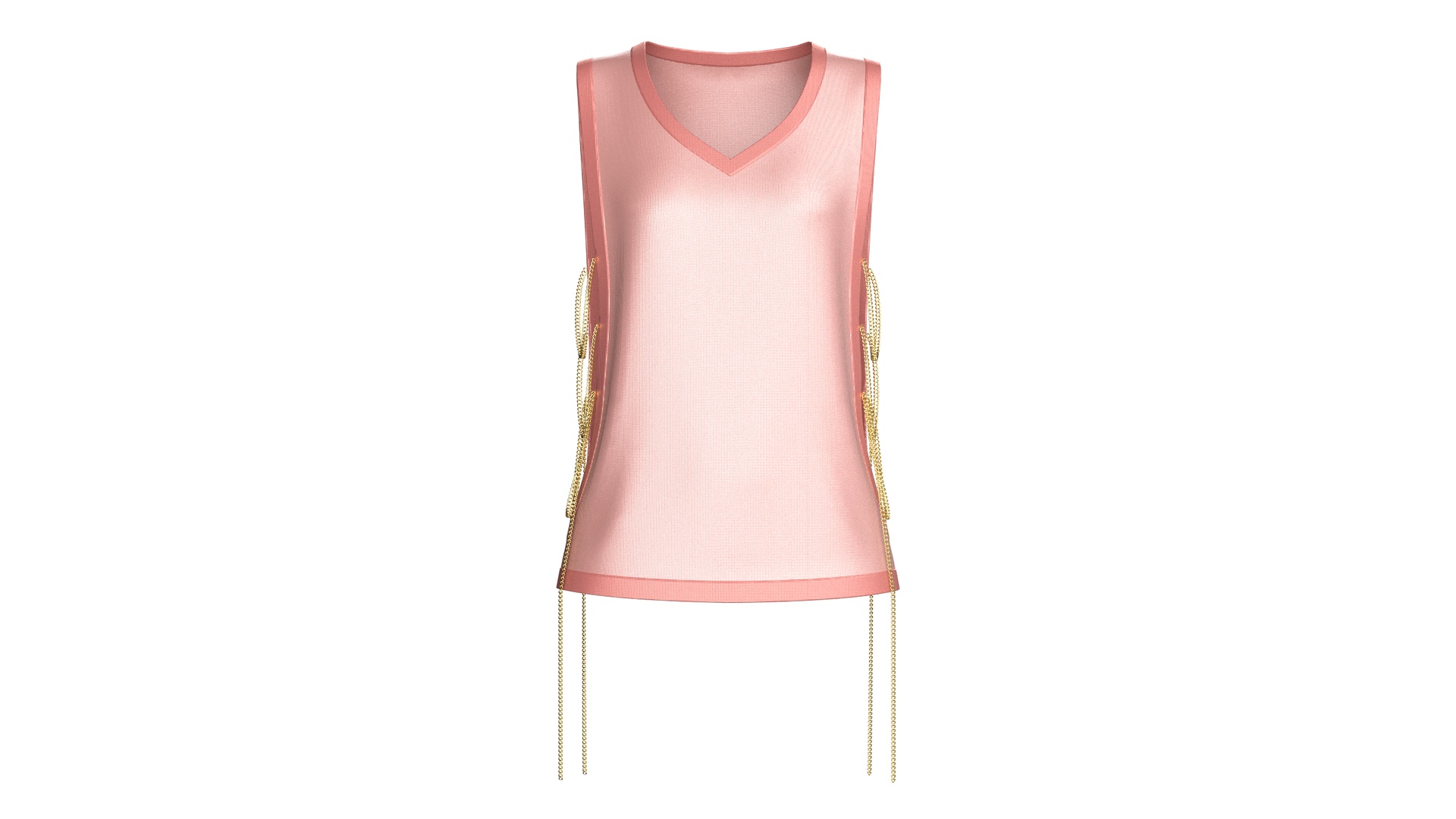 Media 1 for listing Girls Side - Open Tank Top With Chain Details | High Poly