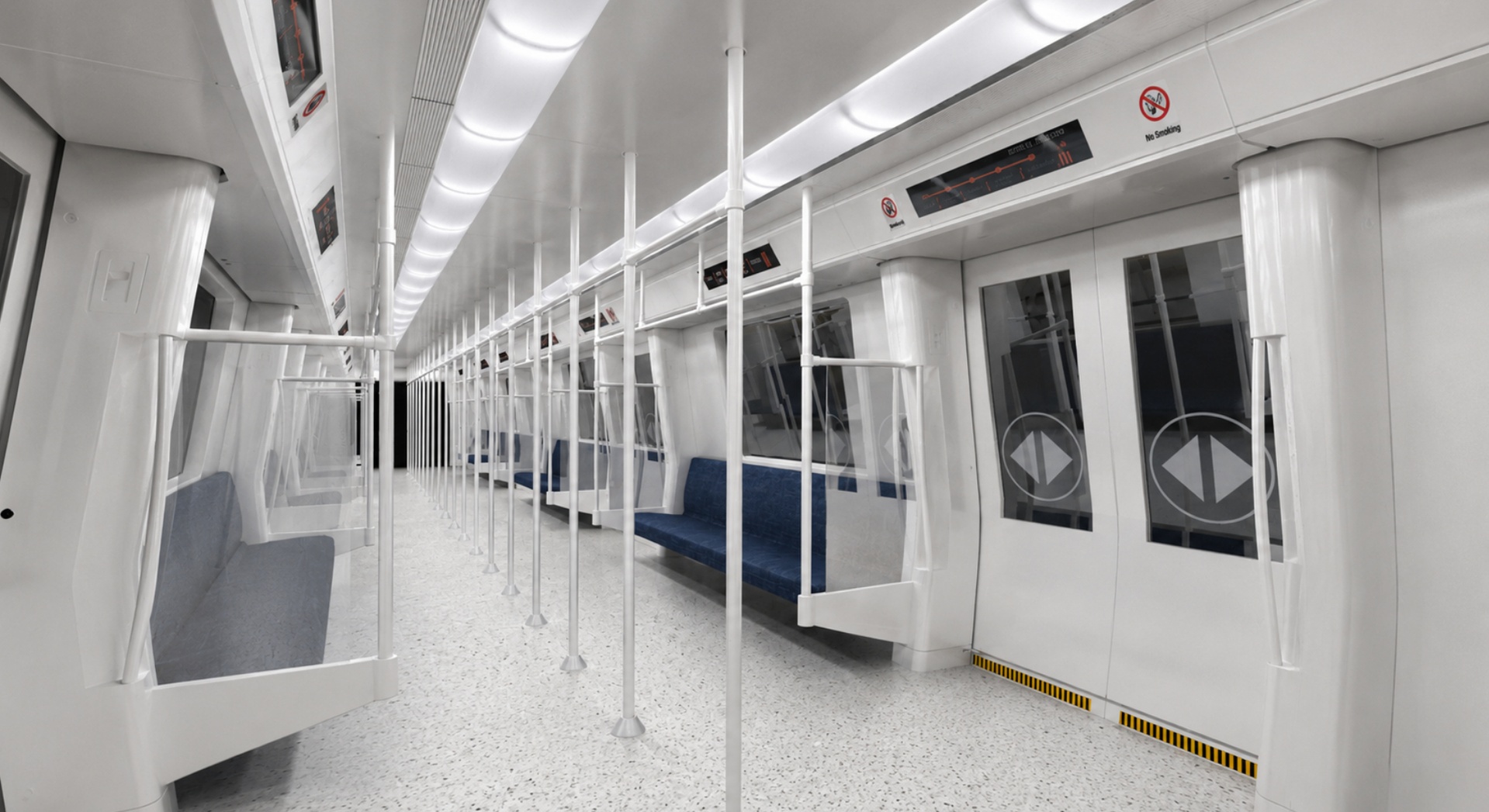 Media 1 for listing Modern Metro Train Interior – Mid-Poly Subway Car Interior 3D Model
