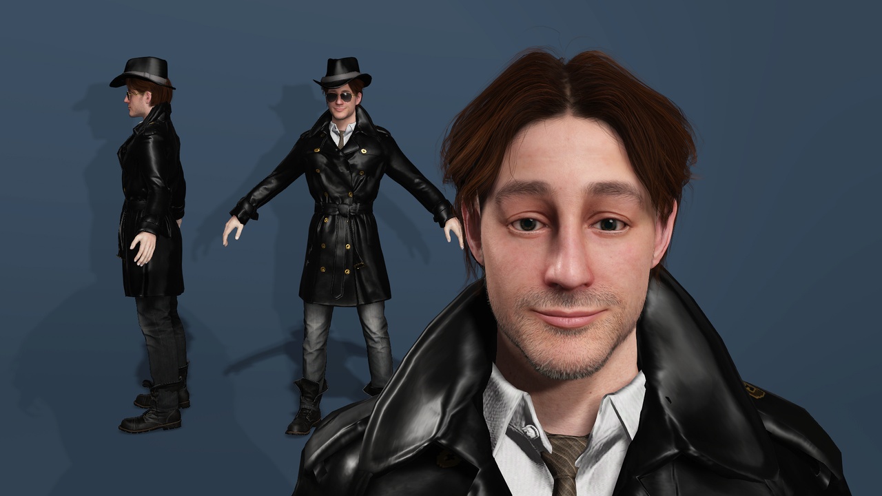 Media 1 for listing Stylized Western Cowboy Character Full Body Facial Rigged 写实风西部牛仔角色 全身绑定 动画面部表情