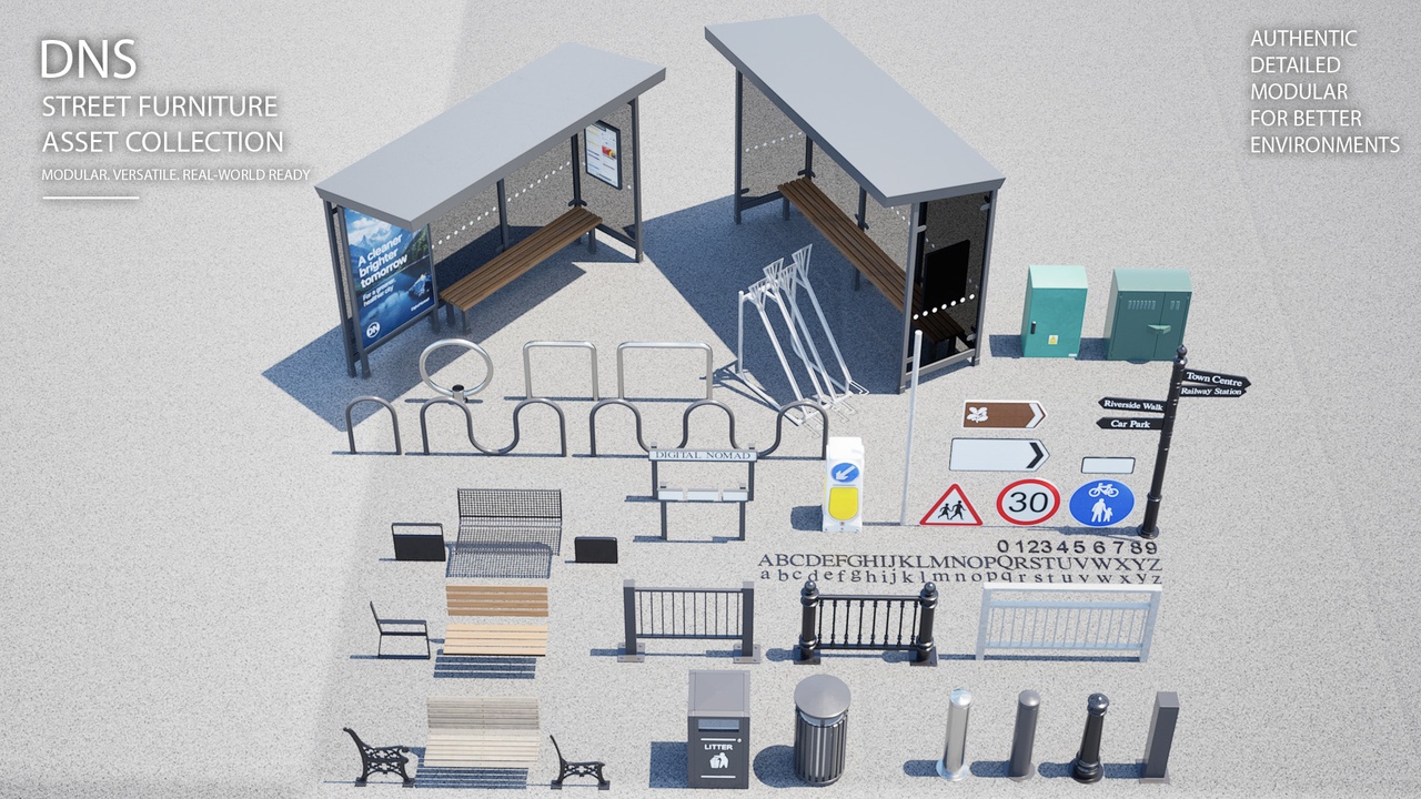 Media 1 for listing UK Street Furniture Asset Pack