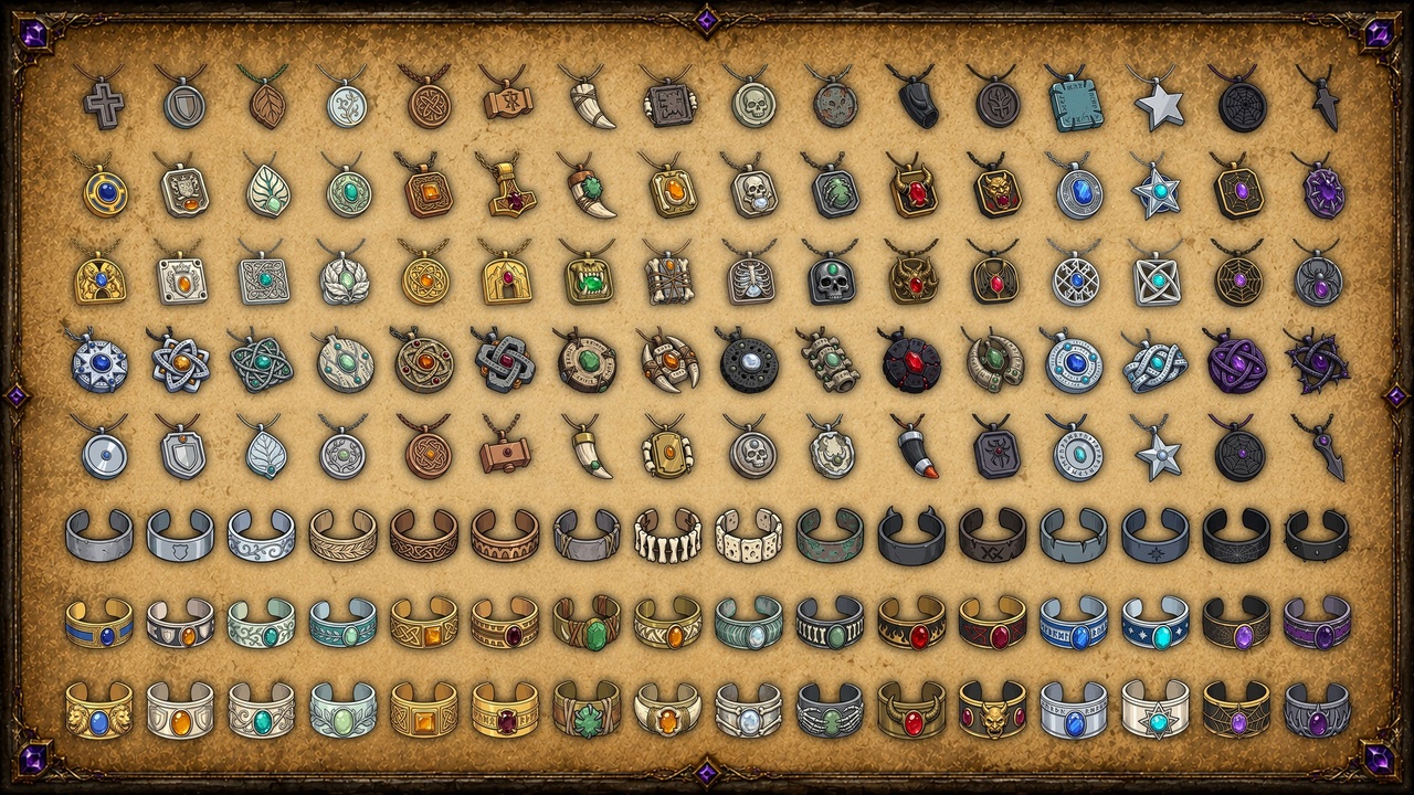 Media 1 for listing 700+ Fantasy Jewelry & Accessory Icons - RPG Rings, Amulets, Gems & Runes