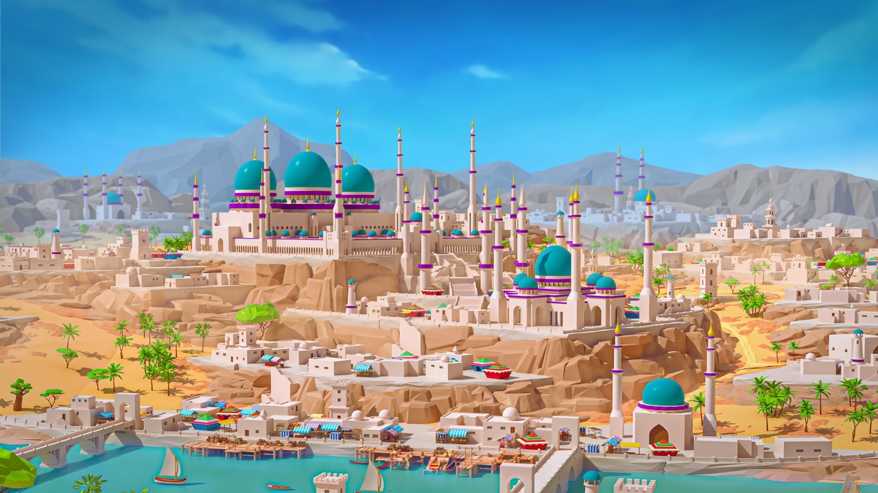 Media 1 for listing Desert City Oasis - Low Poly 3D Models Pack