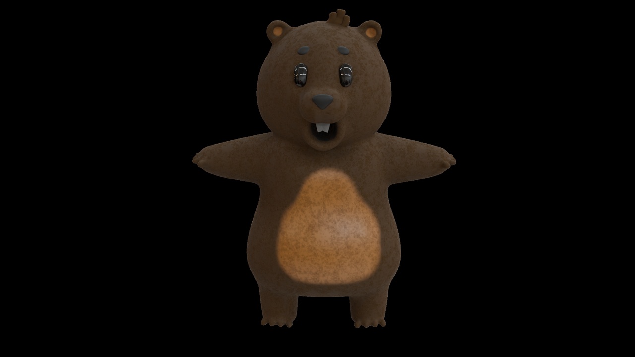 Media 1 for listing Cartoon Beaver 3D Model Rigged Stylized Character