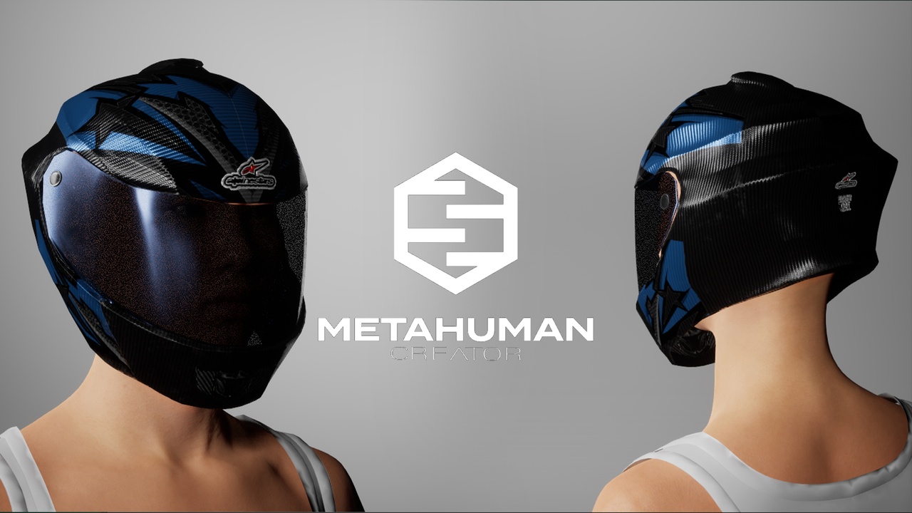 Media 1 for listing Biker's Helmet Metahuman Wardrobe cloth