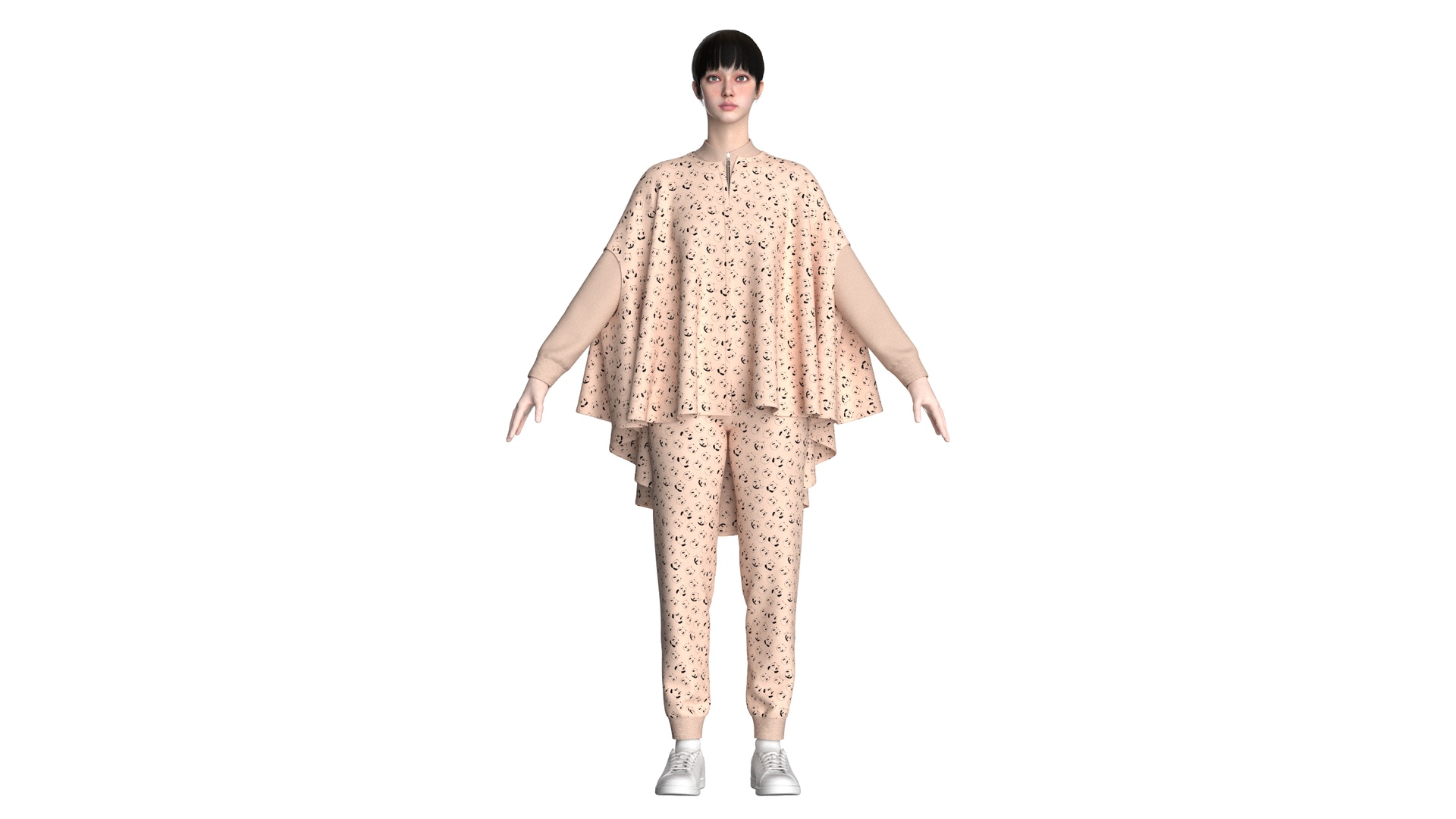 Media 1 for listing Ladies Printed Cape Tops With Jogger - Outfit | High Poly