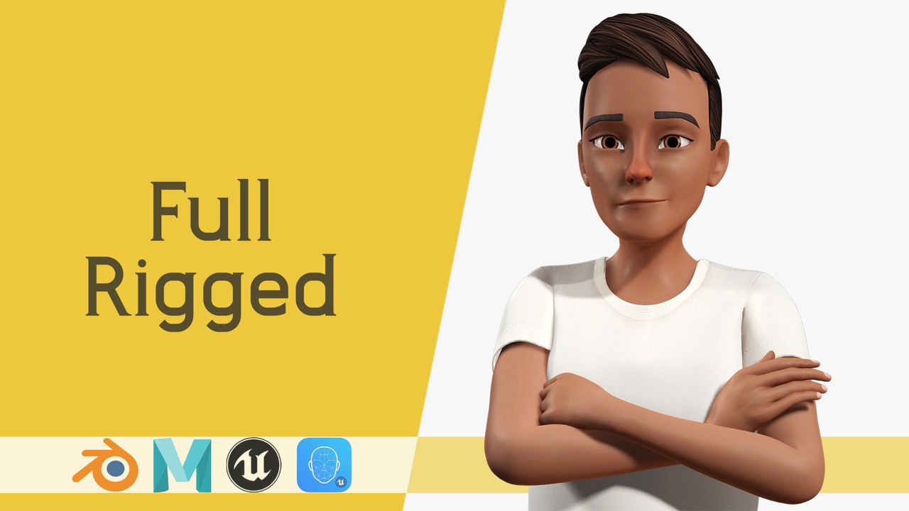 商品 Relaxed and Cool Look Stylized 3D Young Male Character 的媒体 1
