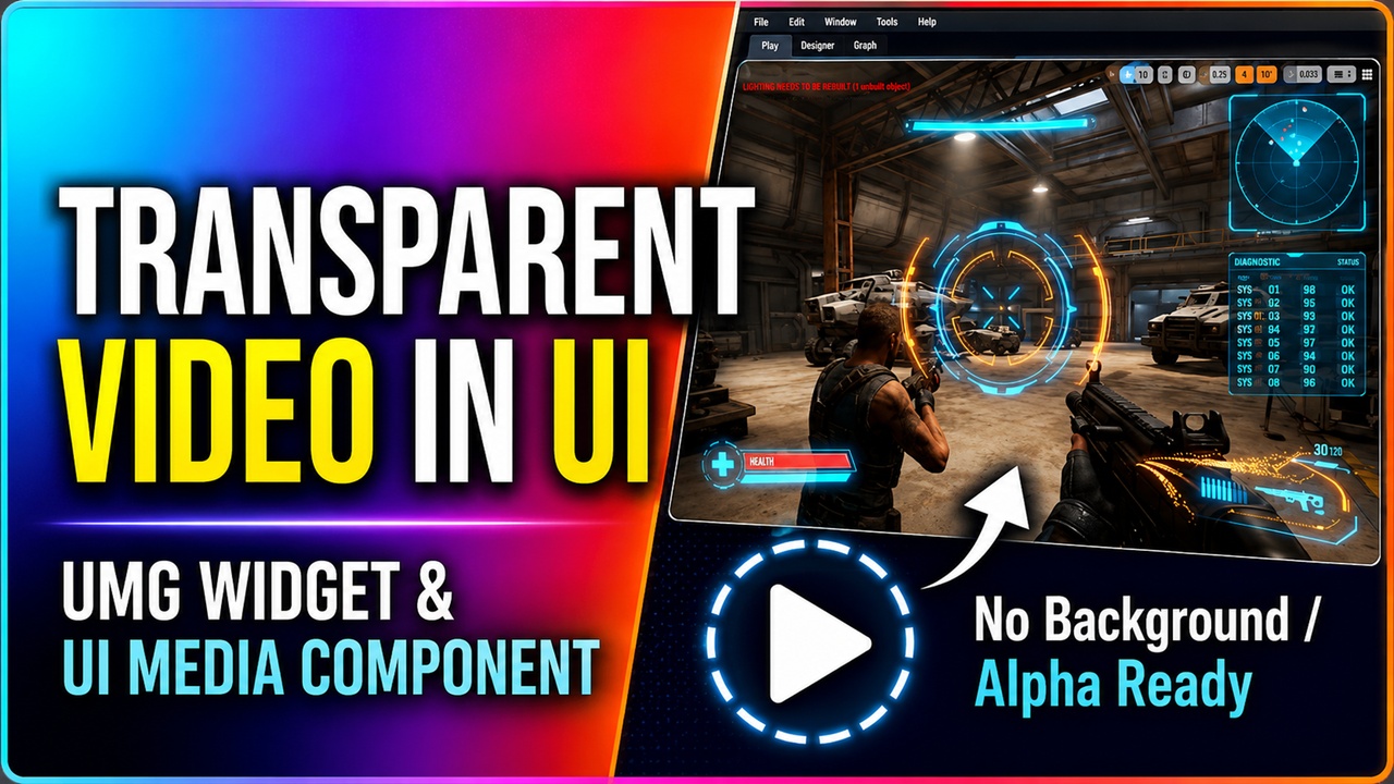 Medios 1 para el artículo Alpha Video Player - Transparent Video UMG Widget & UI Media Component (UE5)
