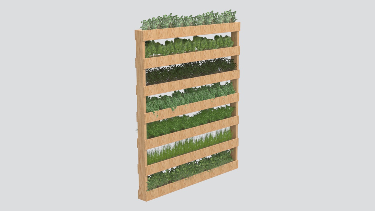 Media 1 for listing Wooden Vertical Garden Trellis with Planter Box 3D Model