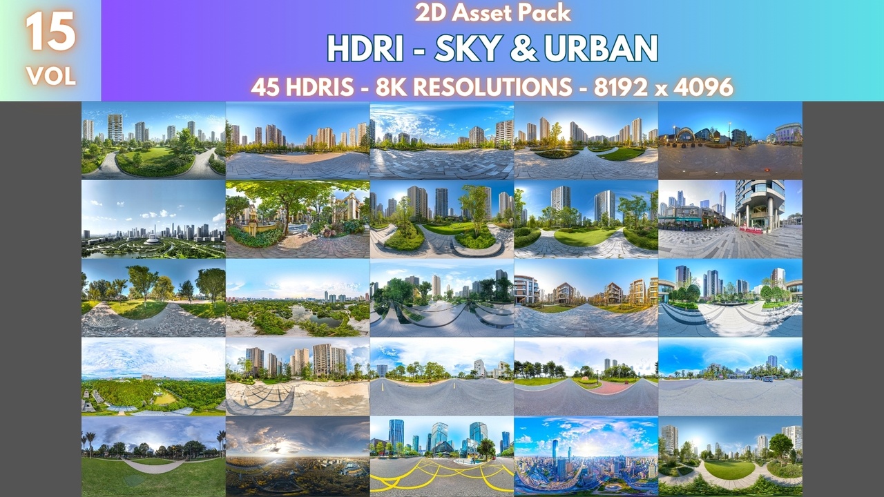 Media 1 for listing HDRI Pack 15 - 45 HDRIs - Sky & Urban