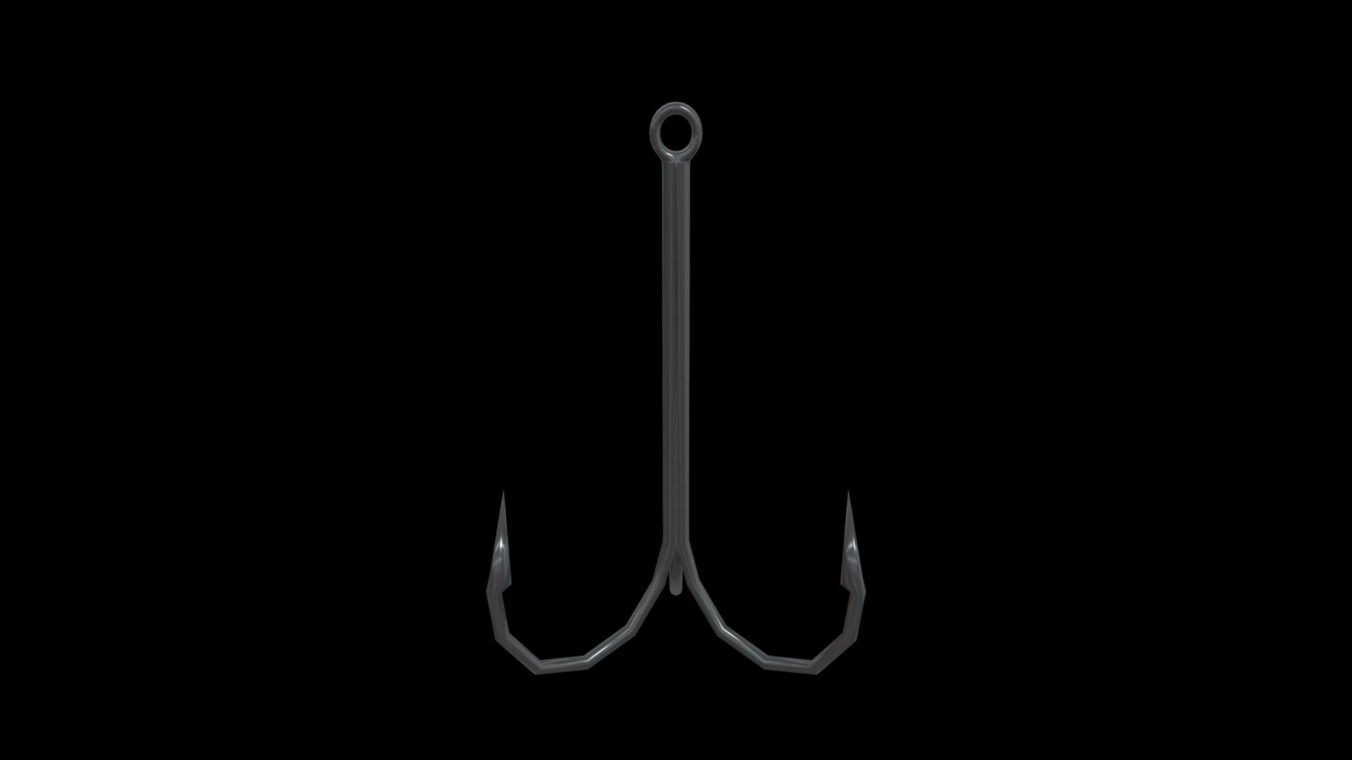 Low-Poly Fishing Treble Hook | Fab