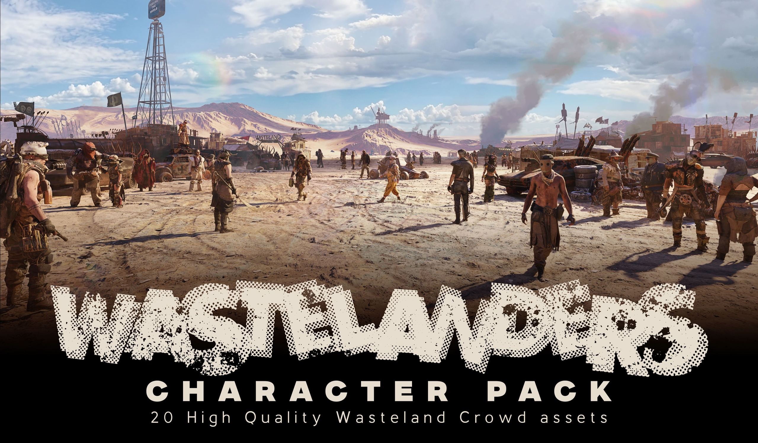 Media 1 for listing Wasteland Survivor Crowd – Fictional Modular Character Asset Pack