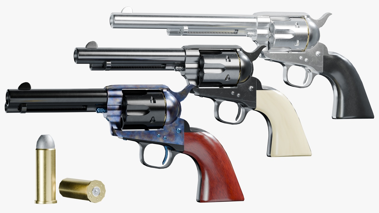 Media 1 for listing Western Revolver - Rigged / 3 Barrel Lengths / Color Variants