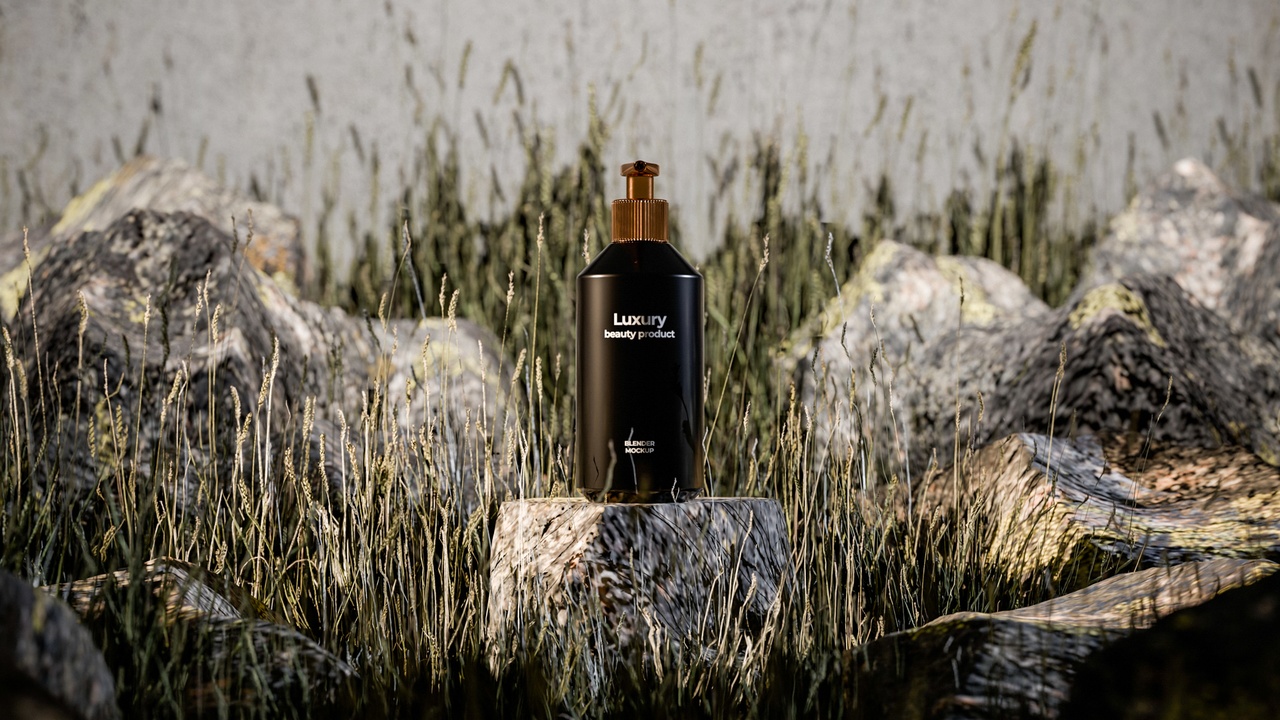 Media 1 for listing Luxury Beauty Bottle 3D Mockup