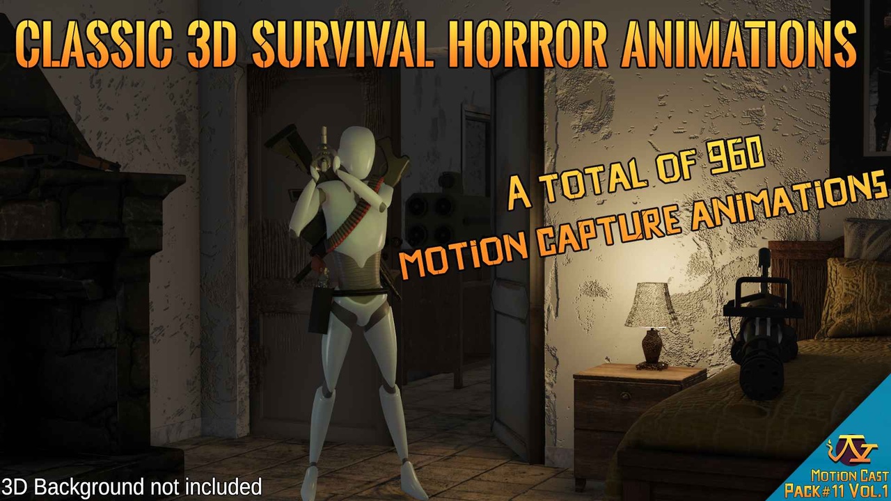 Media 1 for listing Classic 3D Survival Horror animations (Motion Cast#11 Vol.1)