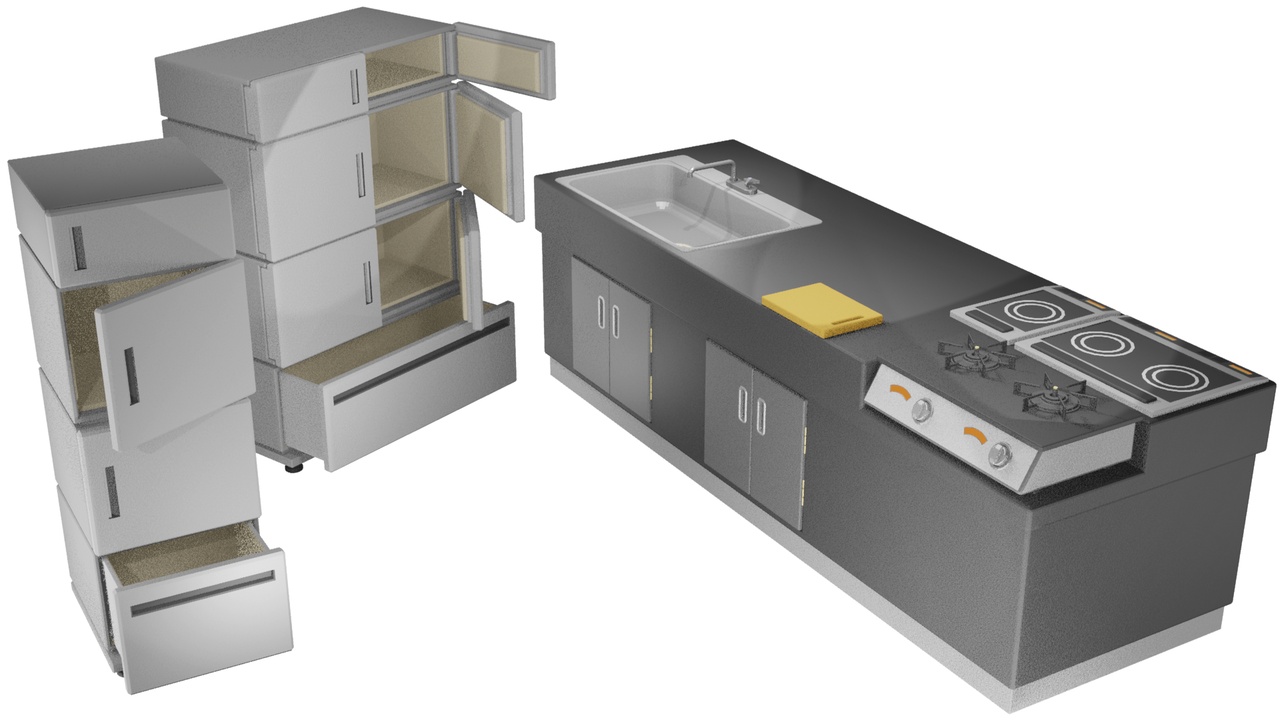 Media 1 for listing Island kitchen and refrigerator